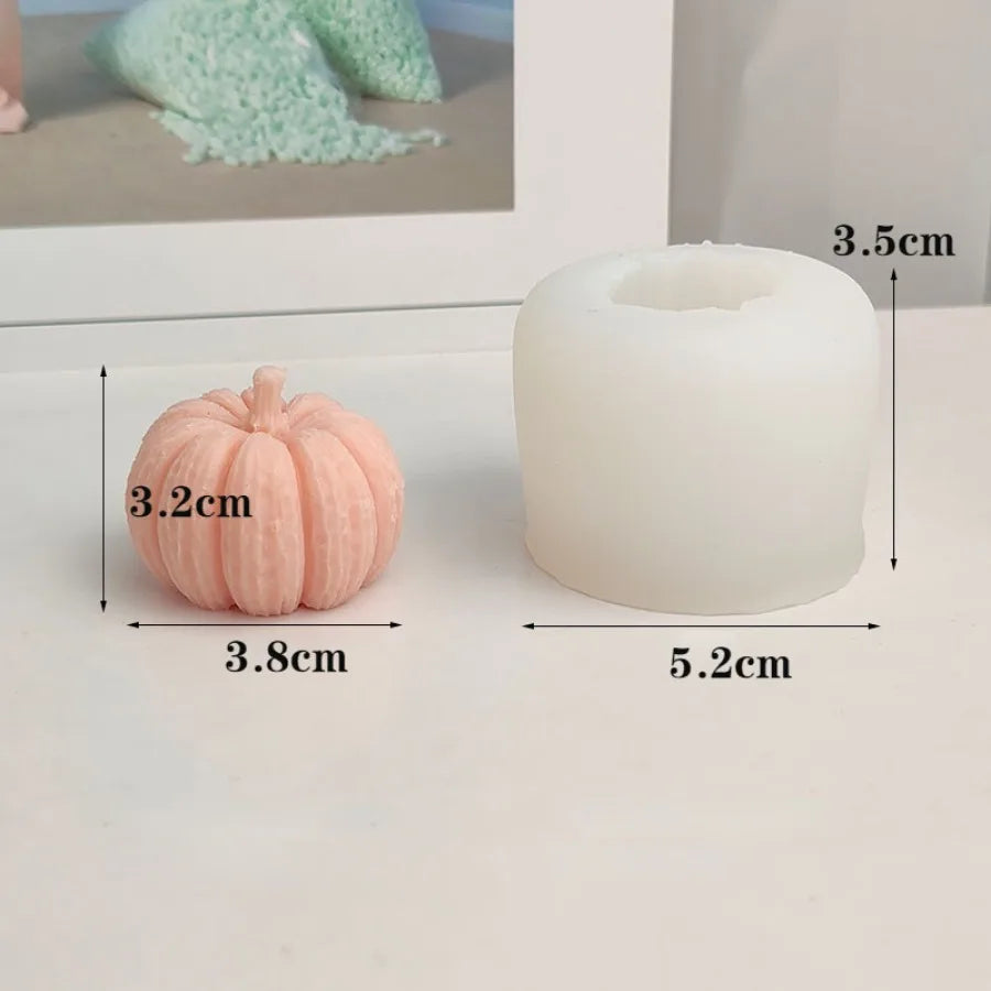 Professional title: "Silicone 3D Pumpkin Mold for Candle, Soap, Plaster, Resin, Ice Cube, Chocolate - Halloween Crafting Tools"