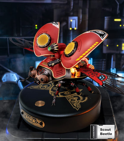 "Robotime Rokr Scout Beetle Metal 3D Puzzle Game - Mechanical DIY Toy with Punk Style Design - Ideal Birthday Gift"