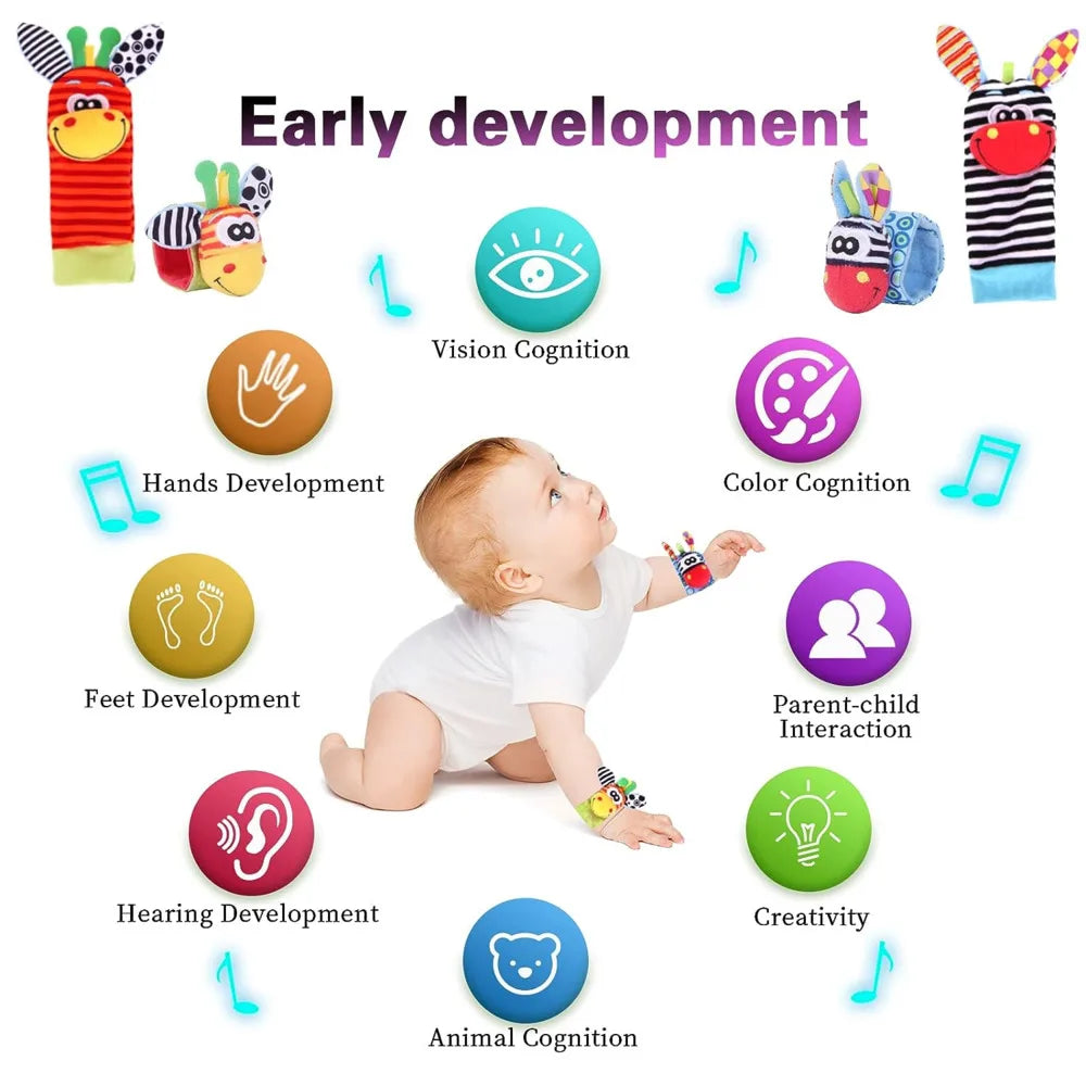 Infant Wrist Rattle Socks: Early Educational Development Toy for Babies 0-12 Months