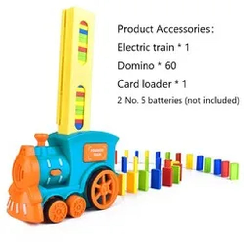 Electric Domino Train Brick Blocks Kit: Educational DIY Toy for Kids