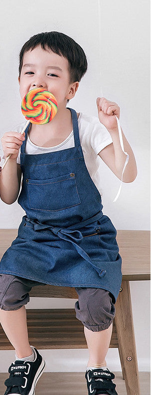 Parent-child Denim Apron Baby Gown