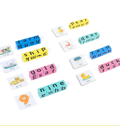 Wooden Alphabet Spelling Game for Preschool Children with 40 Cards