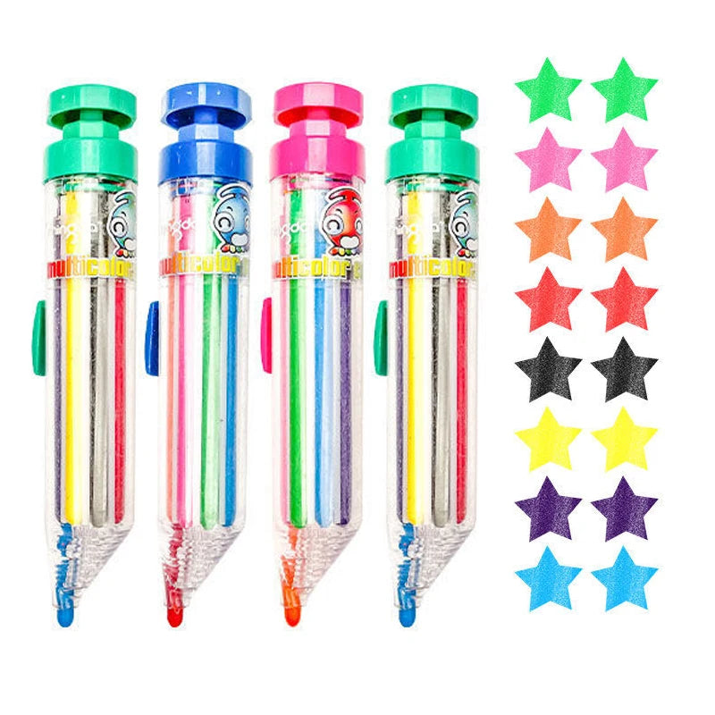 "8-in-1 Multicolor Crayons Push Style Oil Pastel Colored Pencil Set for Kids"