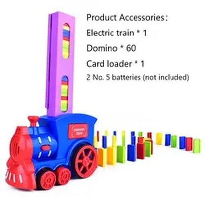 Electric Domino Train Brick Blocks Kit: Educational DIY Toy for Kids