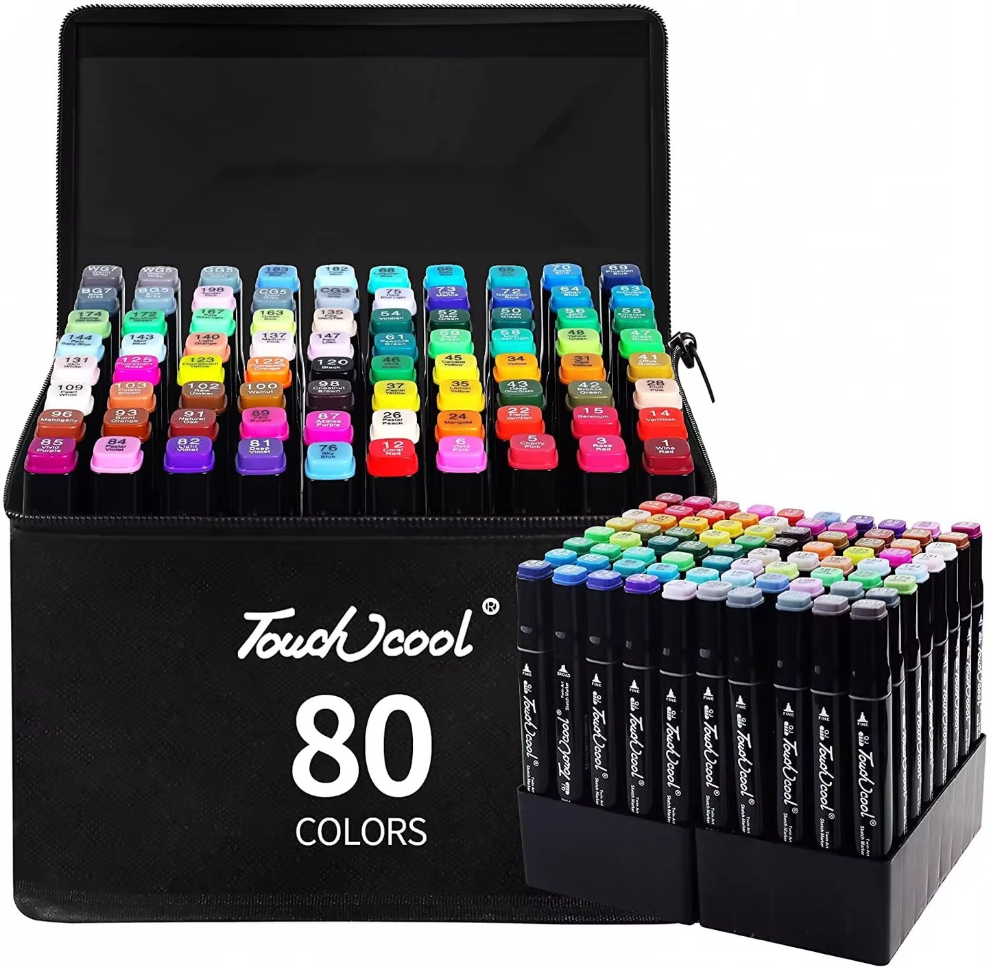 Professional title: "24-80 Colors Dual-Tip Oily Art Marker Pen Set for Sketching and Graffiti - Manga School Art Supplies"