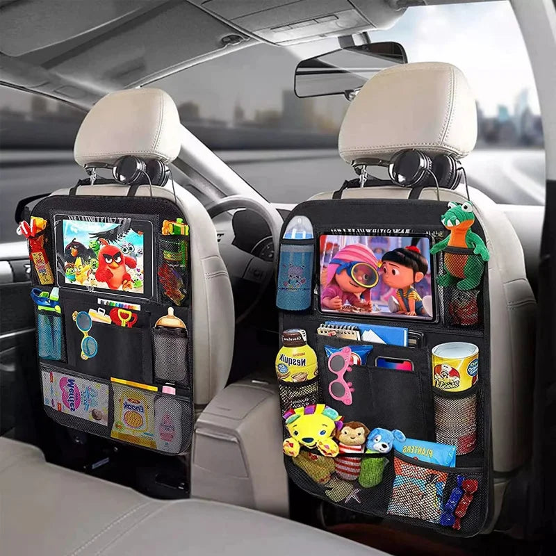 Back Seat Car Organizer with Tablet Holder and Storage Pockets for Travel